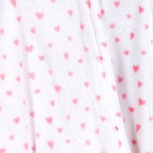 Heart Printed Plush Valentine's Day Throw Blanket White/Blush - Room Essentials™